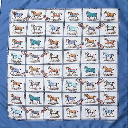 Peties Chevaux Vintage Silk Scarf Pillow 17"