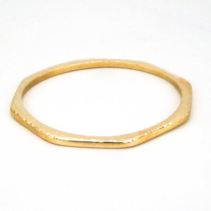 Hand-Hammered Octagon Stackable Brass Bangle | Pia