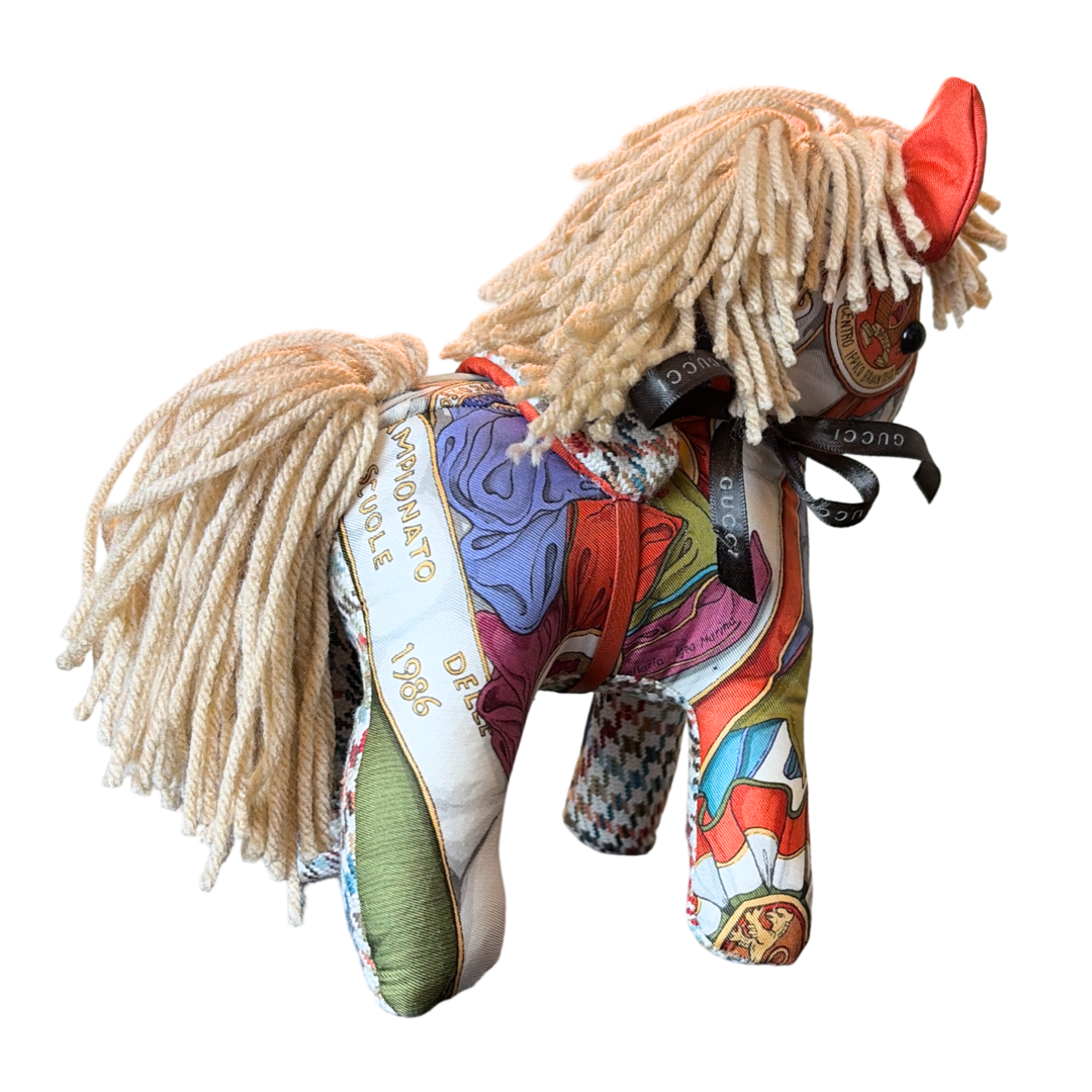 Horse Ribbons Vintage Silk Scarf Noble Pony