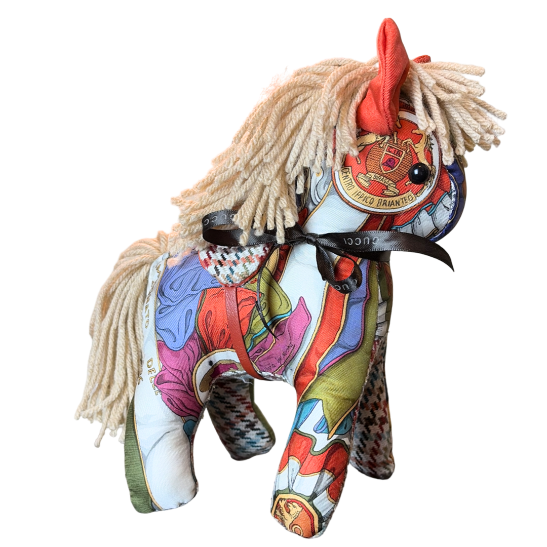 Horse Ribbons Vintage Silk Scarf Noble Pony