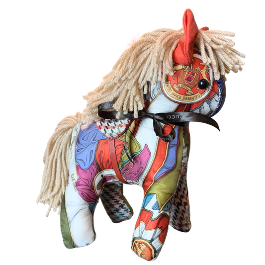 Horse Ribbons Vintage Silk Scarf Noble Pony