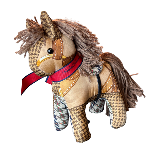 Houndstooth Harness Vintage Silk Scarf Noble Pony