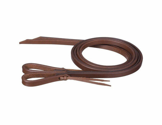 Tough-1 Miniature Harness Leather Reins with Water Loop Bit Ends – Genuine Leather 5'