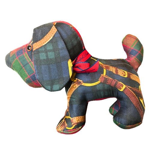 Black Watch Tartan Vintage Silk Scarf Loyal Puppy