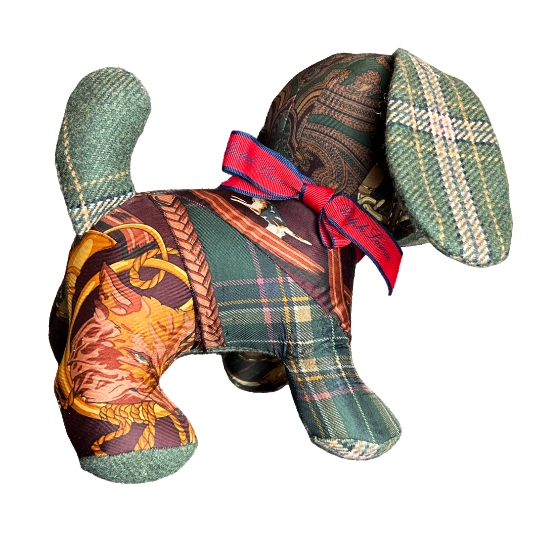 Fox Hunt Vintage Silk Scarf Loyal Puppy
