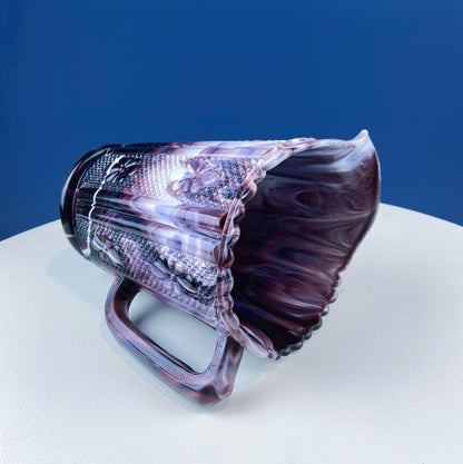 Purple Slag Glass Pitcher with Geometrical Motifs by Imperial Glass. Water Juice Jug. Dining Room Decor. Modern Farmhouse. Gift for Him/Her.
