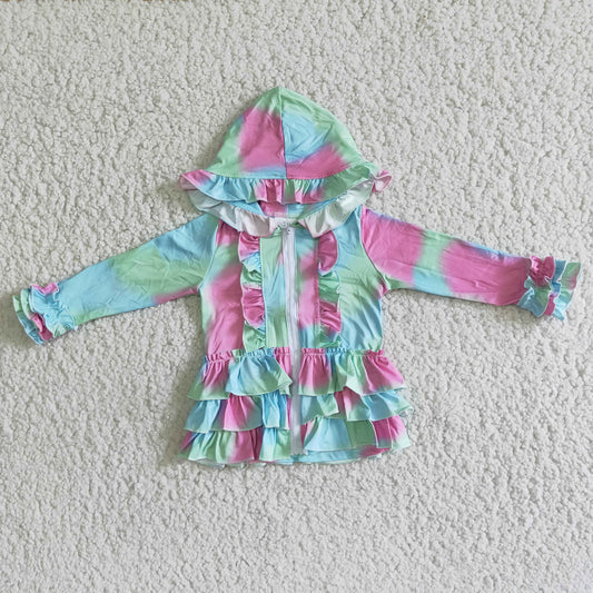 Girl Tie Dye Hoodie Cardigan