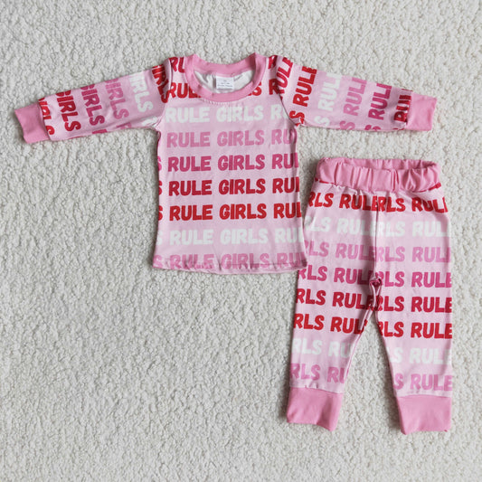 Rule girls baby boutique valentine's day pajamas