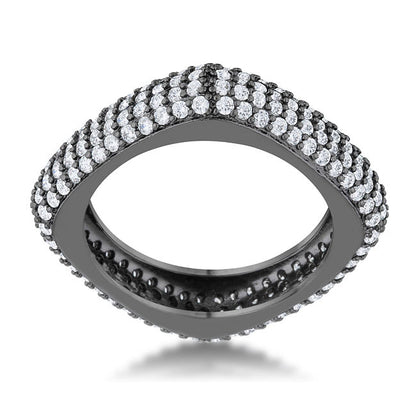 Jana 1.29ct CZ Hematite Contemporary Square Band Ring-3