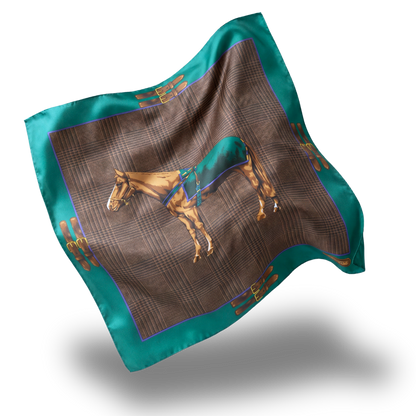 Prince of Wales Brown Vintage Silk Scarf Pillow 20"