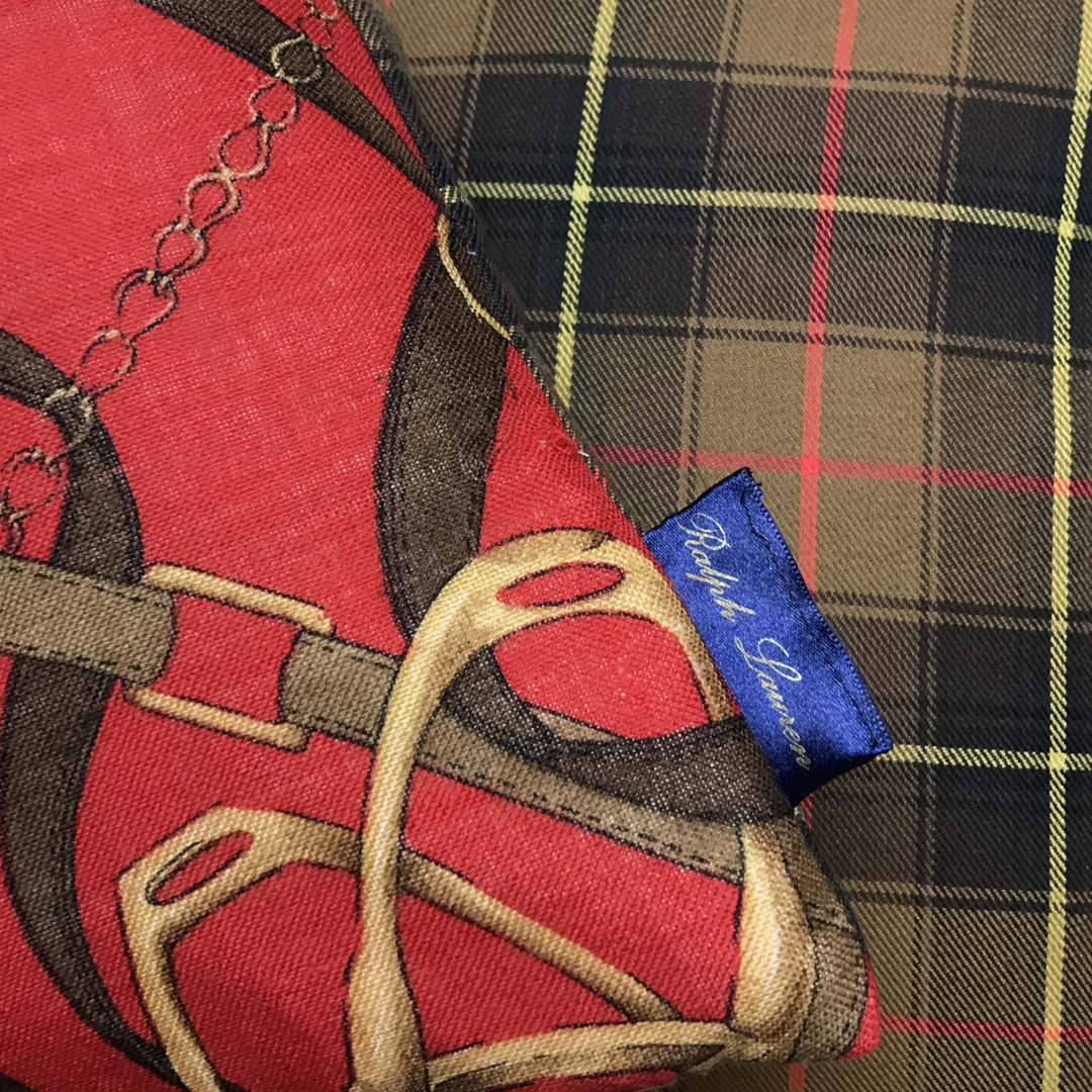 Red Equestrian Tartan Scarf Pillows 18"