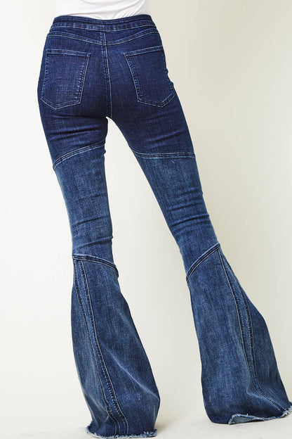 Women’s Western Ombre Flared Denim Pants – Retro Cowboy Style