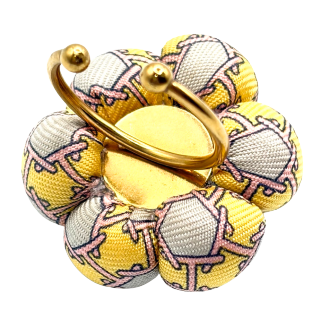 H Chain Ladybug Vintage Silk Necktie Ring