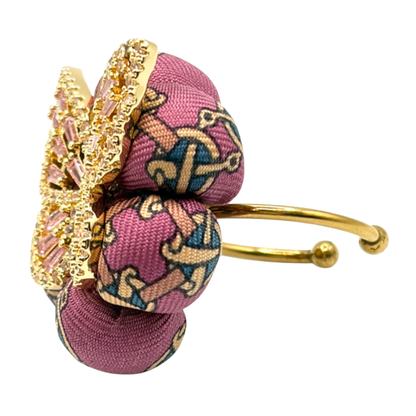 Novelty Print Butterfly Vintage Silk Necktie Ring