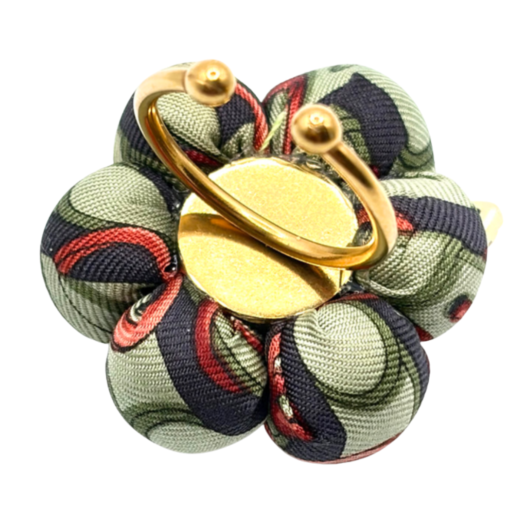 Butterfly Belt Print Vintage Silk Necktie Ring