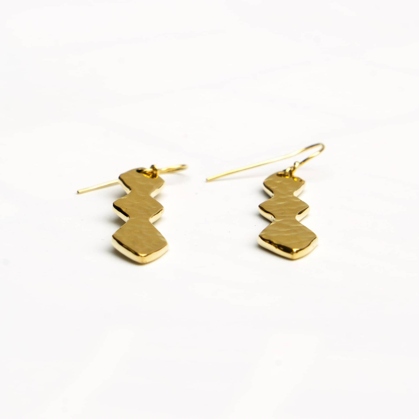 Double Hourglass Brass Dangle Earrings | Rio