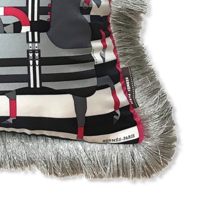 Rocabar Noir Vintage Silk Scarf Pillow 19"
