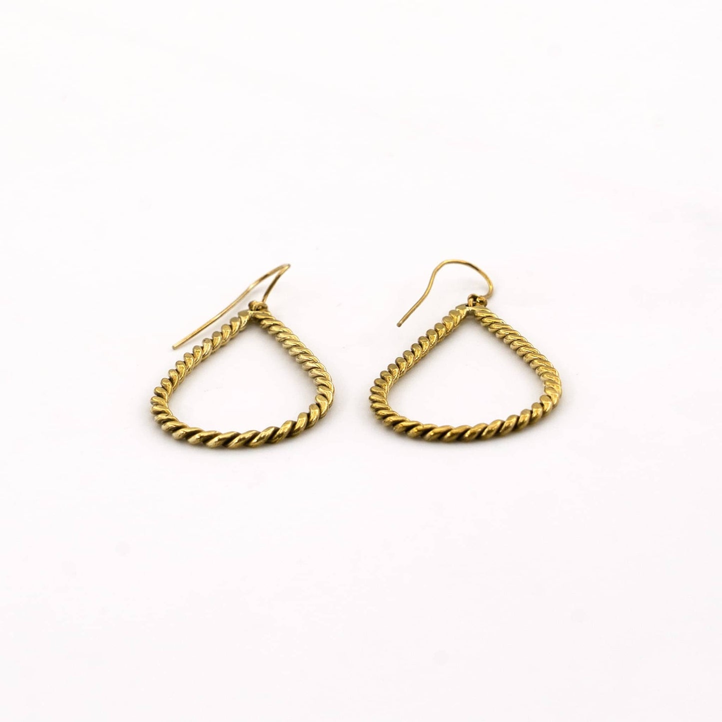 Twisted Brass Hoop Earrings for Women | Rosa