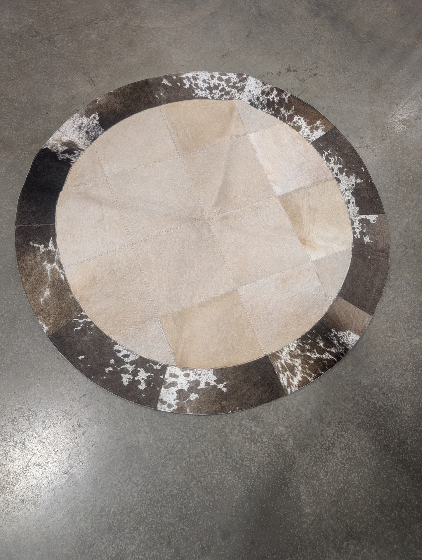 Round 3' Round Patchwork Handmade Rug