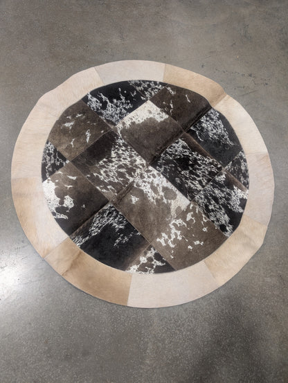Round 3' Round Patchwork Handmade Rug