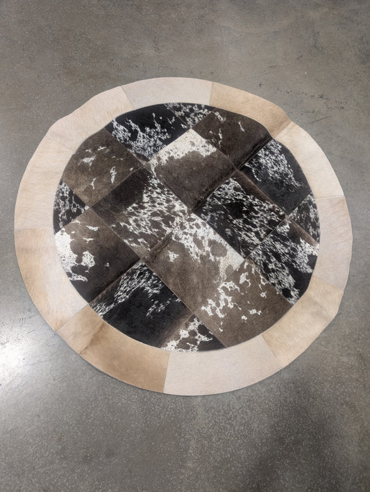 Round 3' Round Patchwork Handmade Rug