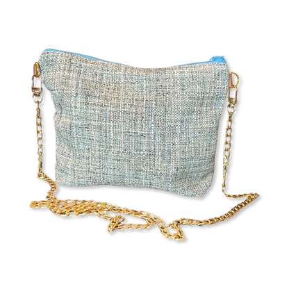 Rubans du Cheval Blue Vintage Silk Scarf Crossbody Bag