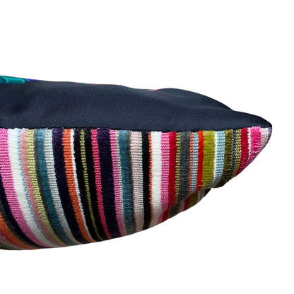 Rubans du Cheval Noir Vintage Silk Scarf Lumbar Pillow 35"