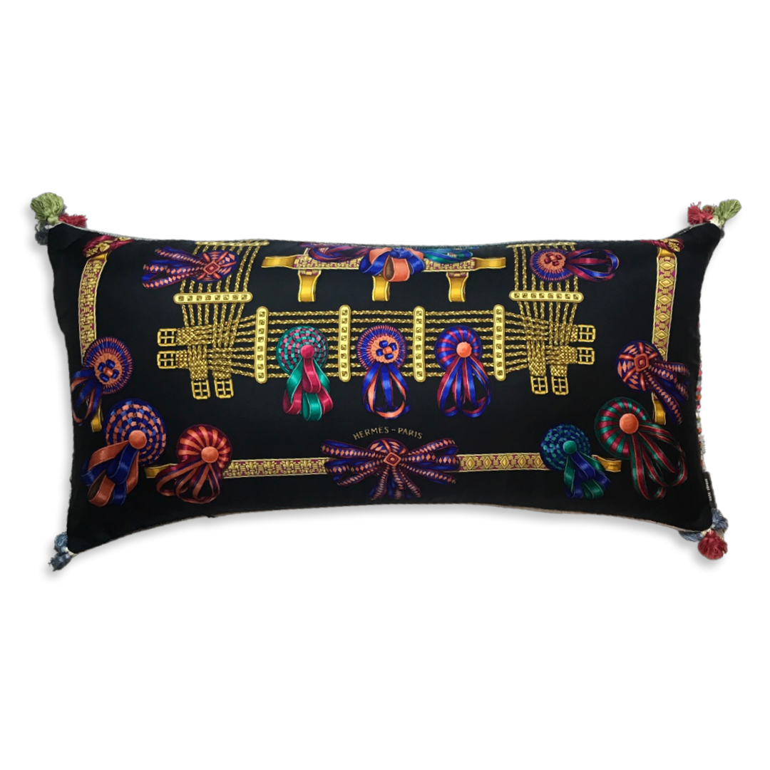 Rubans du Cheval Noir Vintage Silk Scarf Pillows