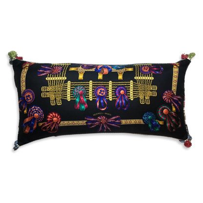 Rubans du Cheval Noir Vintage Silk Scarf Pillows