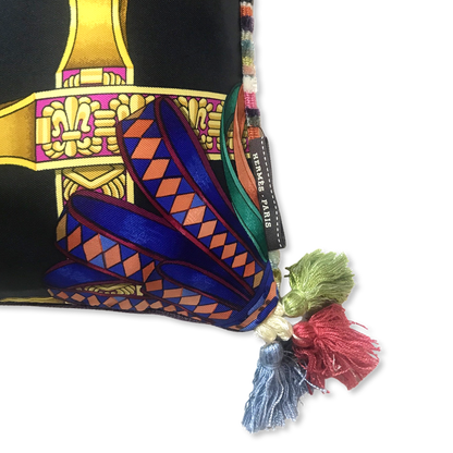 Rubans du Cheval Noir Vintage Silk Scarf Pillows