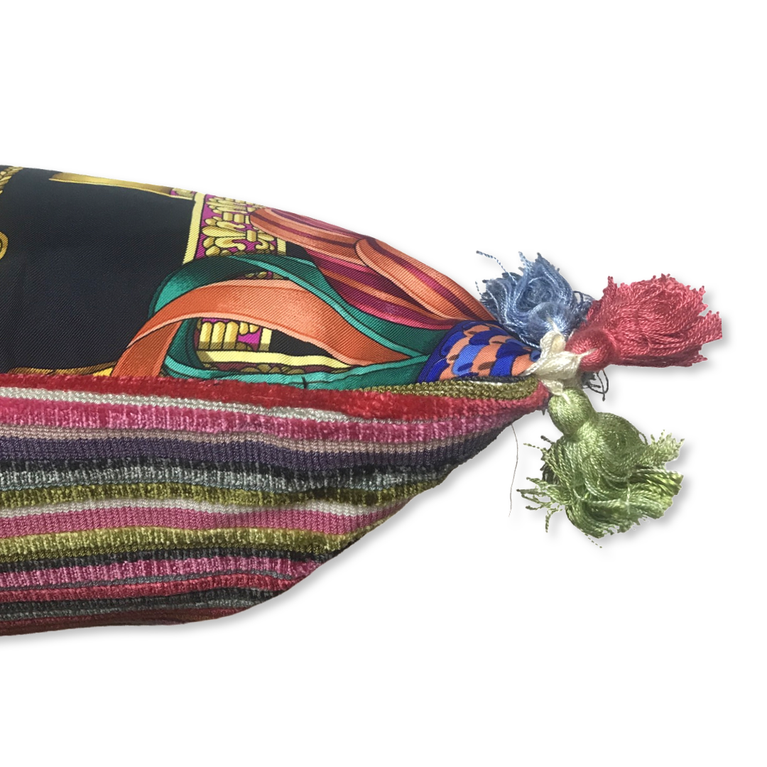 Rubans du Cheval Noir Vintage Silk Scarf Pillows
