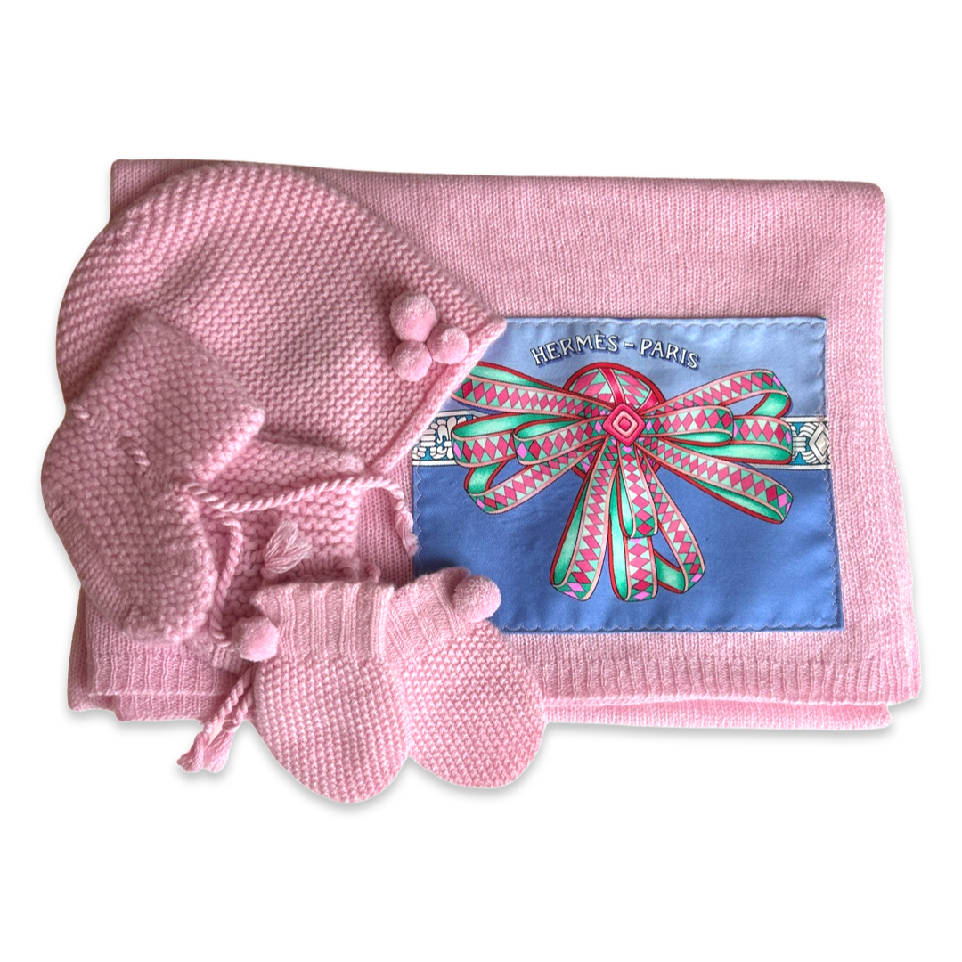 Rubans du Cheval Vintage Silk Scarf & Cashmere Baby Set