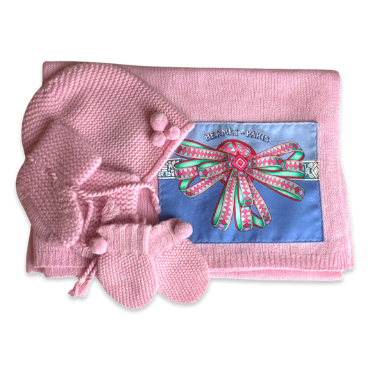 Rubans du Cheval Vintage Silk Scarf & Cashmere Baby Set