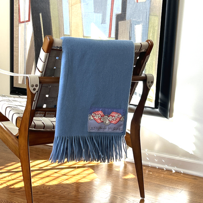 Rubans du Cheval Vintage Silk Scarf & Cashmere Throw Blanket