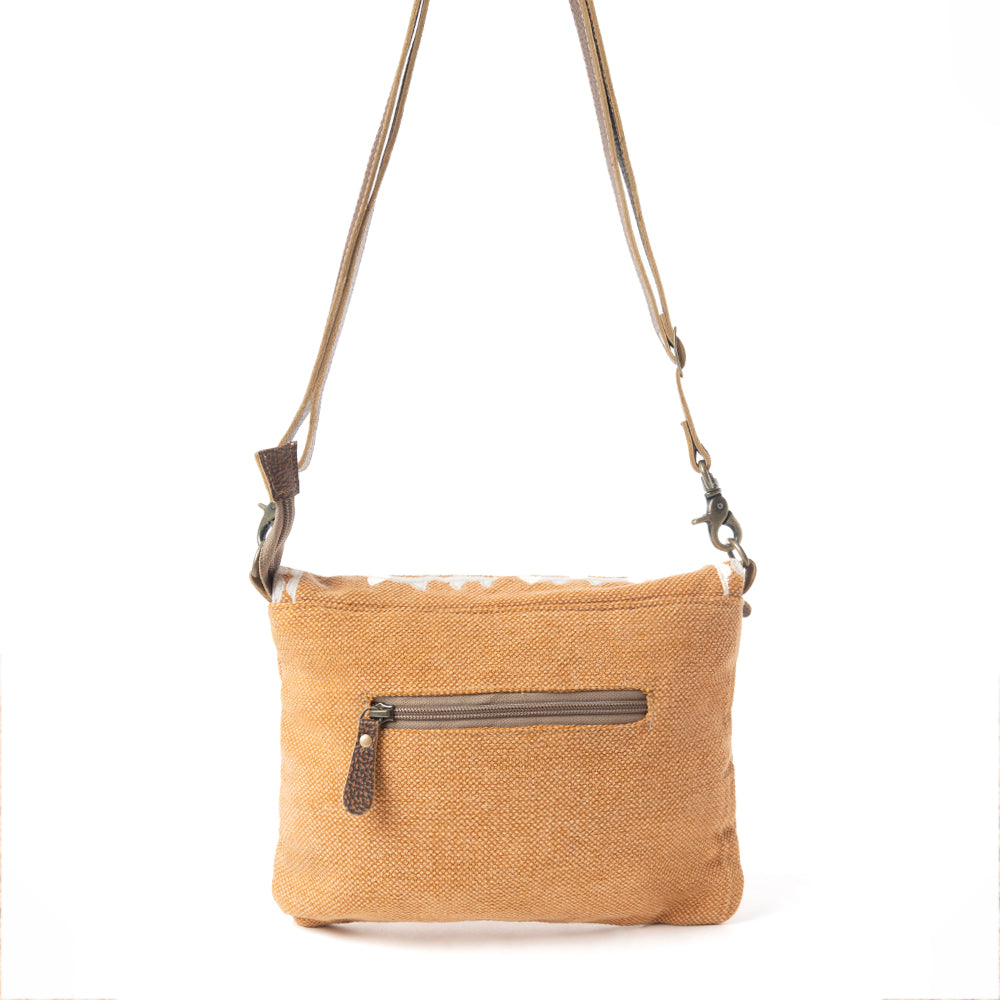 Myra Rose Canyon Sling Bag for Women Adjustable Strap Everyday Crossbody with Tribal Embroidery