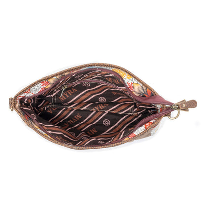 Myra MesaTrail Dahlia Floral Printed Canvas Sling Bag Lightweight Casual Crossbody Bag for Women