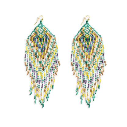 Lonanna Beaded Earrings In Green