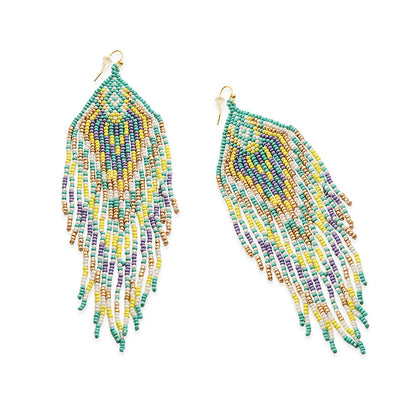 Lonanna Beaded Earrings In Green