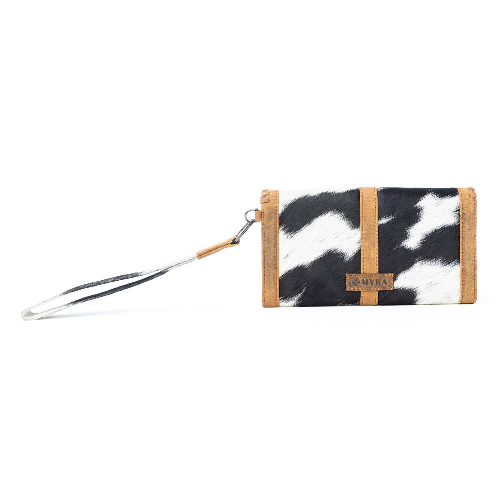 Myra Monarch Hide Hairon Leather Wallet in Rustic Ivory