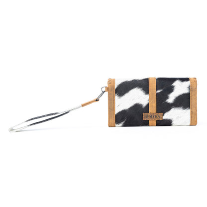 Myra Monarch Hide Hairon Leather Wallet in Rustic Ivory