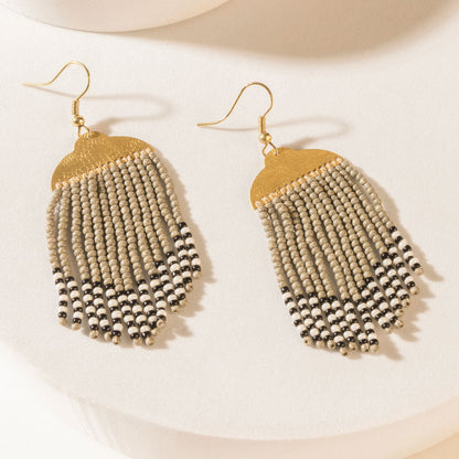 Monroe Fringe Earrings in Dusty Gold