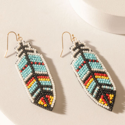 Myra Zuni Feather Earrings in Skyfall Blue