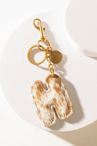 Alpha Hairon Bag Charm in Brown & White