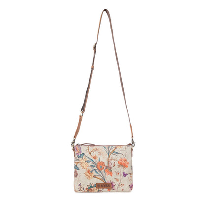 Myra Wildflower Trail Cotton & Leather Crossbody Bag in Sunlit Bloom