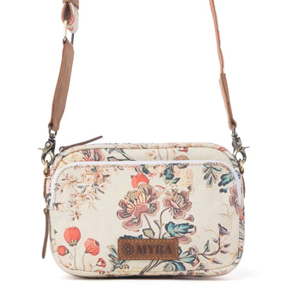 Myra Meadow Song Cotton & Leather Crossbody Bag in Primrose Yellow
