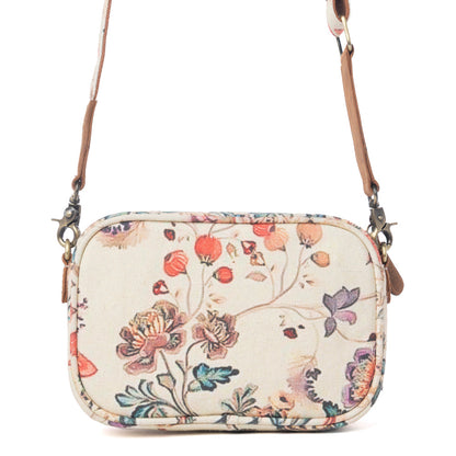 Myra Meadow Song Cotton & Leather Crossbody Bag in Primrose Yellow
