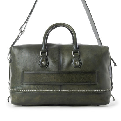Myra Zidana Sundown Plains Veg Tanned Leather Traveller Bag in Sage Green