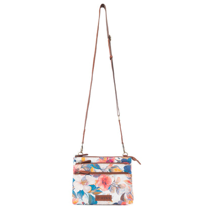 Myra Maple Ridge Cotton & Leather Crossbody Bag in Painted Ivory