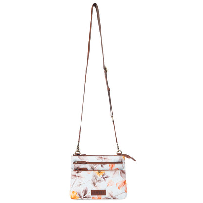 Myra Maple Ridge Cotton & Leather Crossbody Bag in Powder Sky