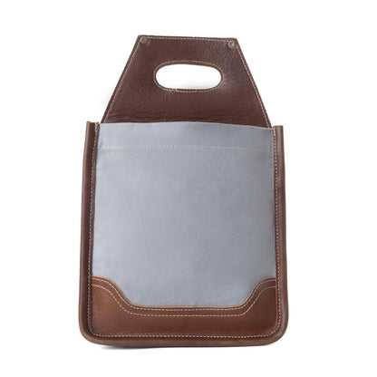 Myra Barrelcut Leather & Canvas Beer Holder in Cedar White